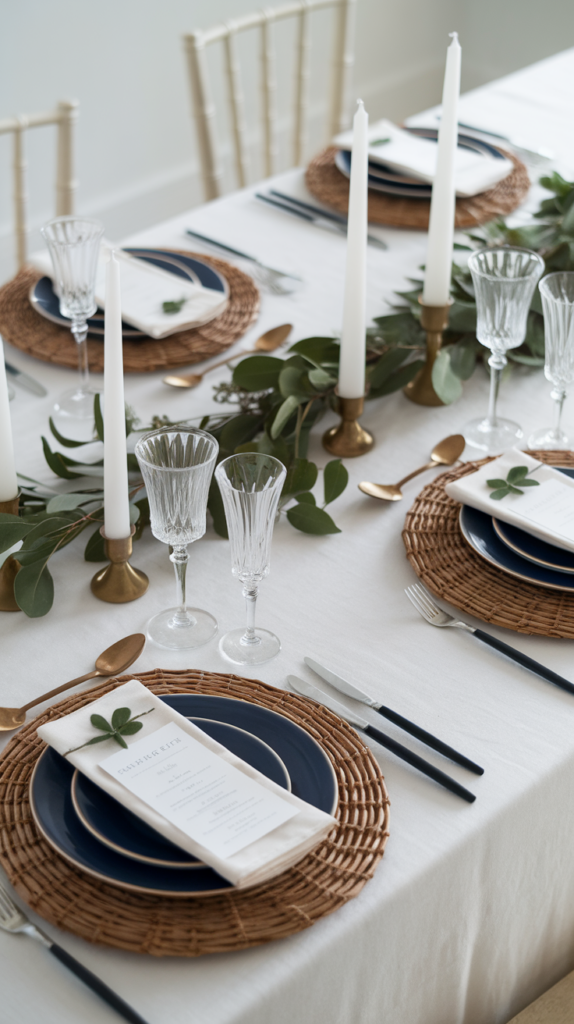 25+ Christmas Table Blue Ideas! simple elegant christmas table setting sapphire blue