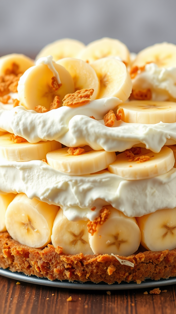 20 Creative Ideas for a Zero Birthday Cake Celebration A layered Banana Cream Pie Cake with banana slices, whipped cream, and crumble topping