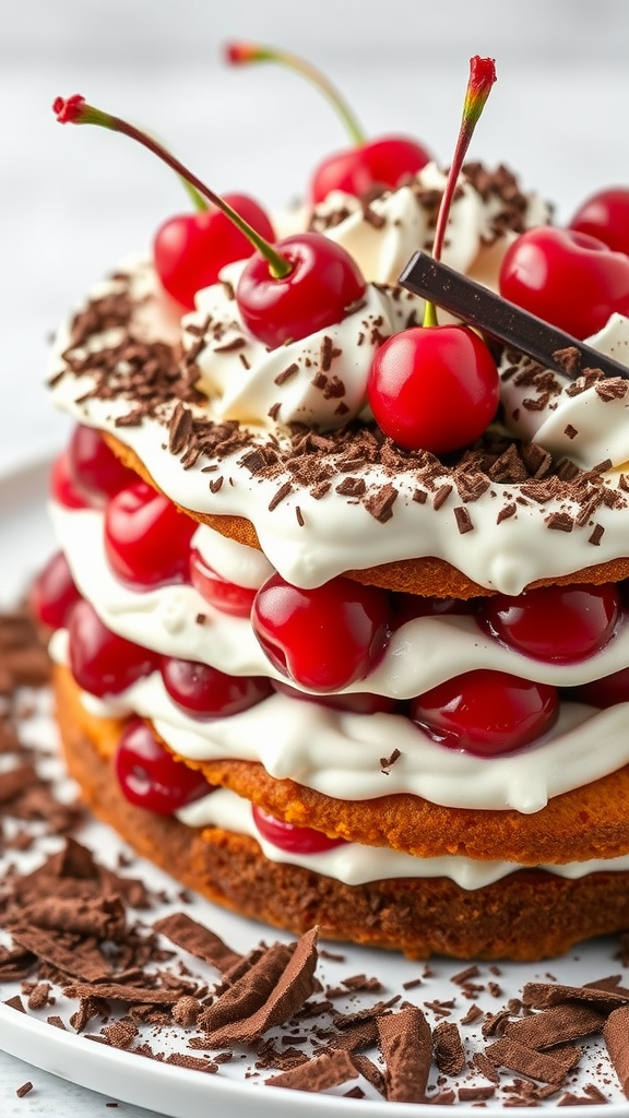 20 Creative Ideas for a Zero Birthday Cake Celebration A delicious Black Forest Cake layered with cherries and chocolate shavings, zero birthday cake