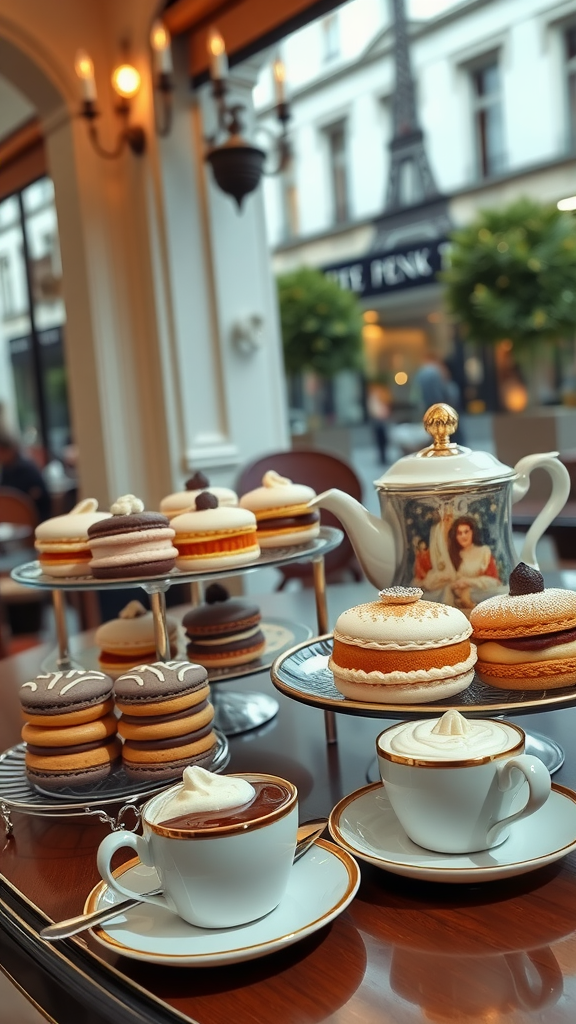 15 Creative Afternoon Tea Theme Ideas to Delight Your Guests A beautifully arranged table featuring French pastries and tea, perfect for an afternoon gathering.