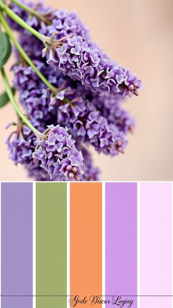 15 Stunning Lavender Wedding Ideas Image showcasing lavender flowers and a color palette featuring shades of lavender.