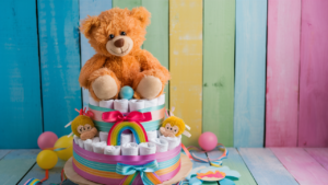 15 Adorable Teddy Bear Diaper Cake Ideas! diaper cake ideas mushroom