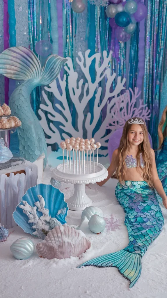 25+ birthday party ideas in winter winter mermaid birthday party ideas