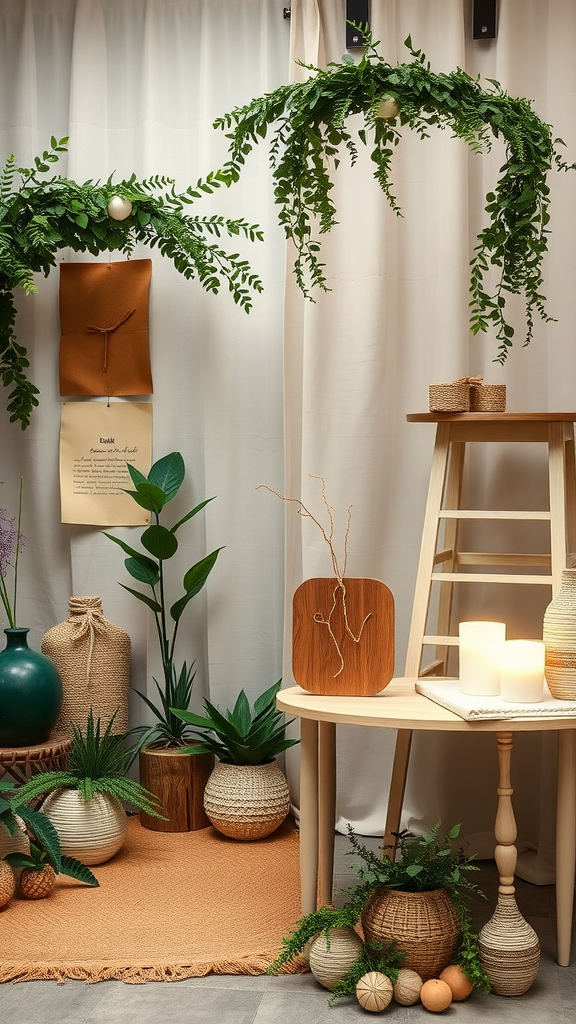 35 Earth Tone Wedding Ideas That'll Make Your Guests Go 'Wow!' (Don't Miss #10!) A cozy wedding setup featuring greenery, natural textures, and earthy tones.