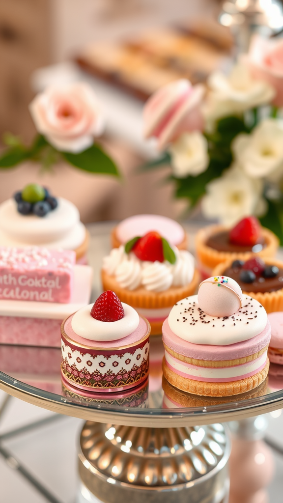 15 Romantic Valentine Lunch Ideas A variety of lavishly decorated desserts including colorful cakes and pastries, ideal for a romantic occasion.