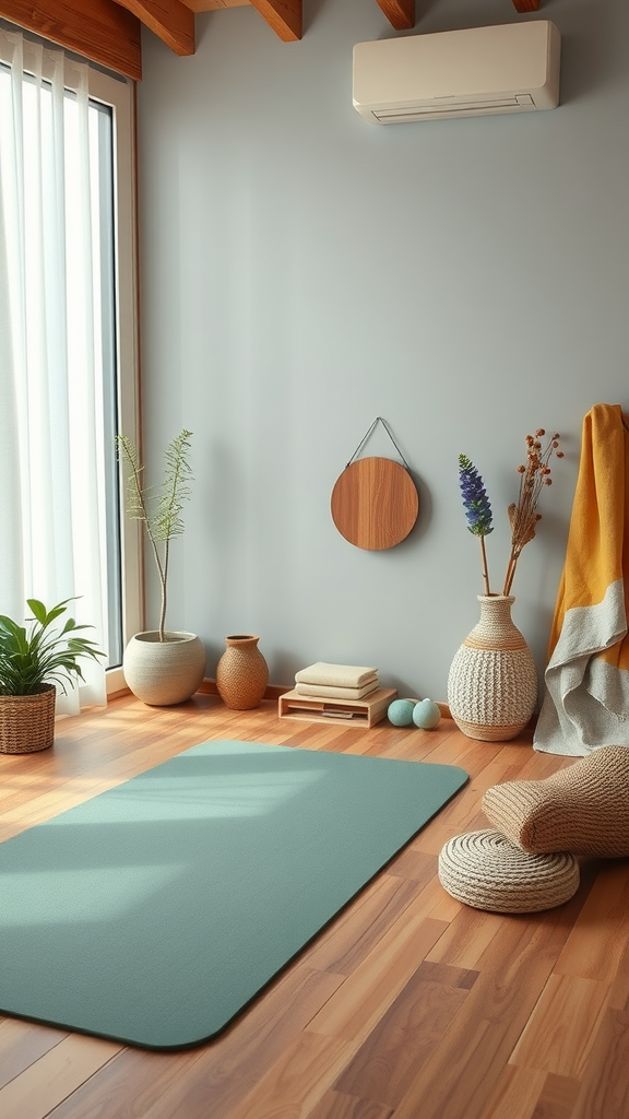 25 Must-Have Items for the Perfect Nesting Party A peaceful indoor space with a yoga mat, plants, and warm wooden flooring, ideal for mindfulness and relaxation. Nesting Party