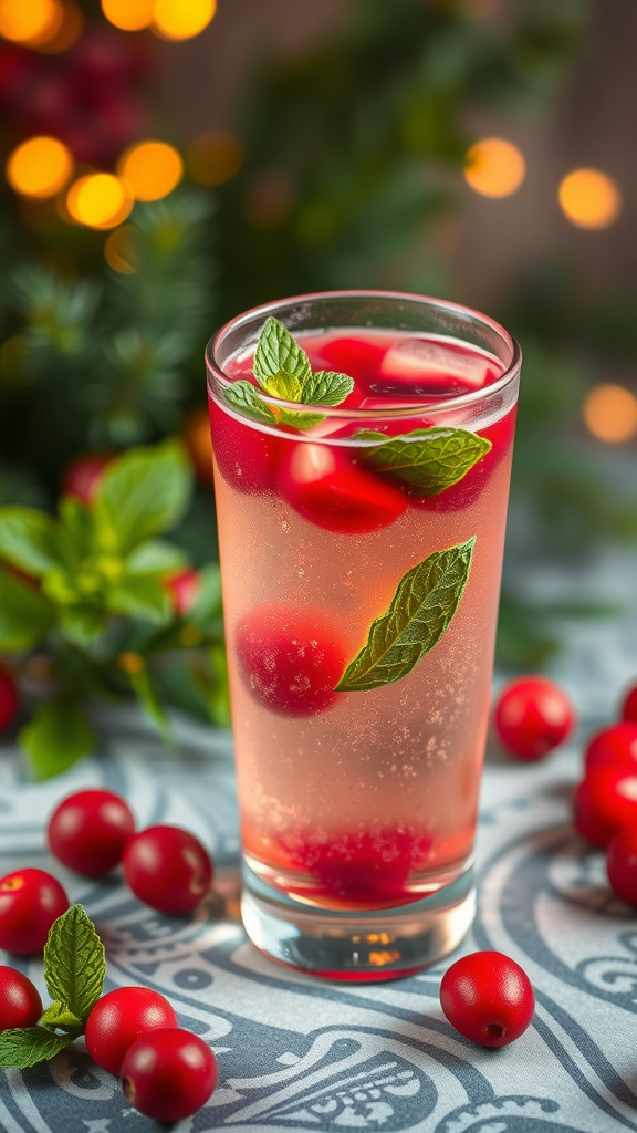 10 Delicious New Year’s Day Recipes to Start the Year Right A refreshing glass of sparkling cranberry punch with mint leaves and cranberries