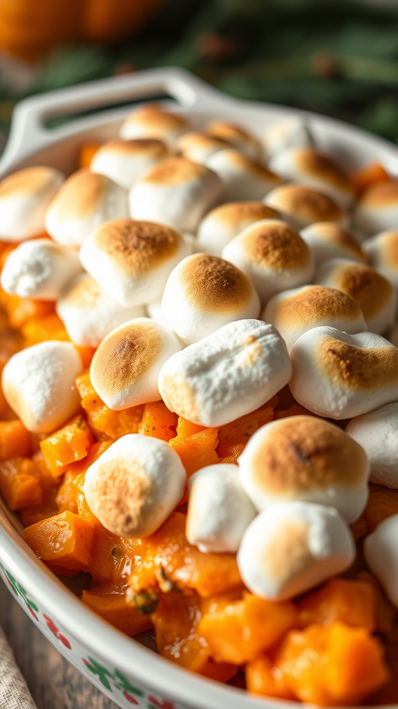 10 Delicious New Year’s Day Recipes to Start the Year Right Sweet Potato Casserole topped with toasted marshmallows. New Year’s Day Recipes