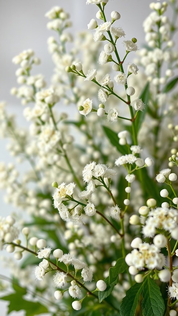 30 Beautiful Baby's Breath Centerpiece DIY Ideas A close-up of a bouquet of baby's breath flowers.