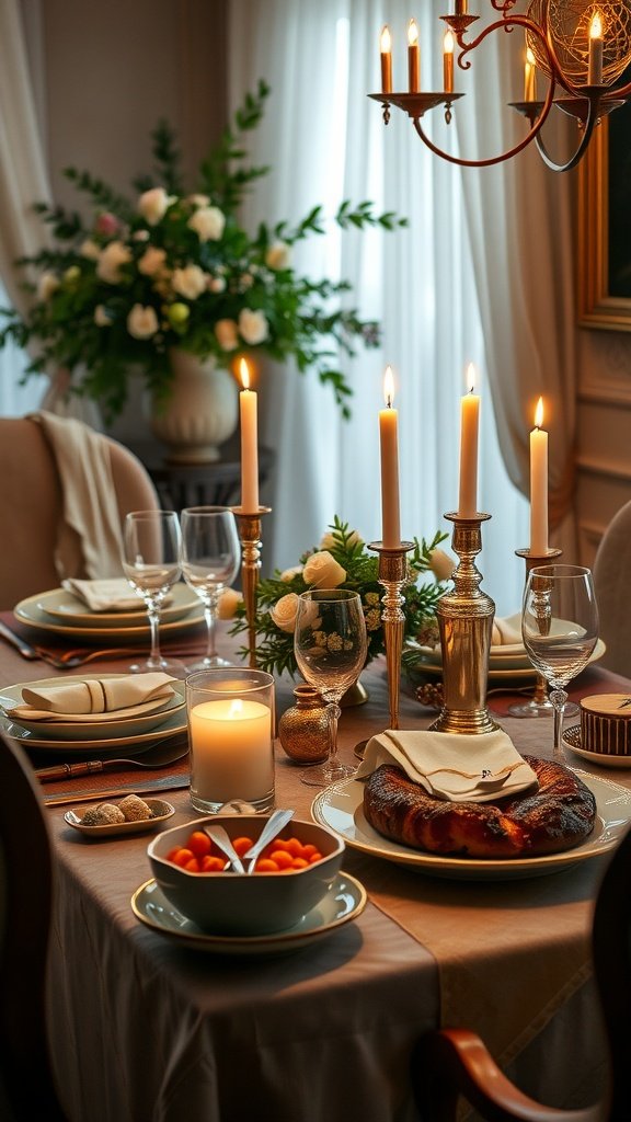 25 Cozy Indoor Date Ideas That'll Ignite the Spark (Prepare for Romance!) A beautifully set dining table with candles, flowers, and a delicious meal, perfect for a romantic indoor date.. Indoor Date Ideas