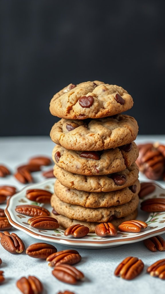 25 Delightful Easter Tea Party Cookies to Impress Your Guests A plate of caramel pecan cookies with pecans scattered around