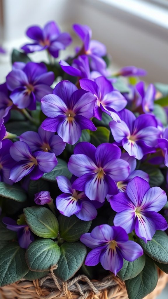 35 Wedding Winter Flower Bouquets That Will Make Your Heart Skip a Beat (Don't Miss #9!) A bouquet of vibrant winter violets in shades of purple and blue.