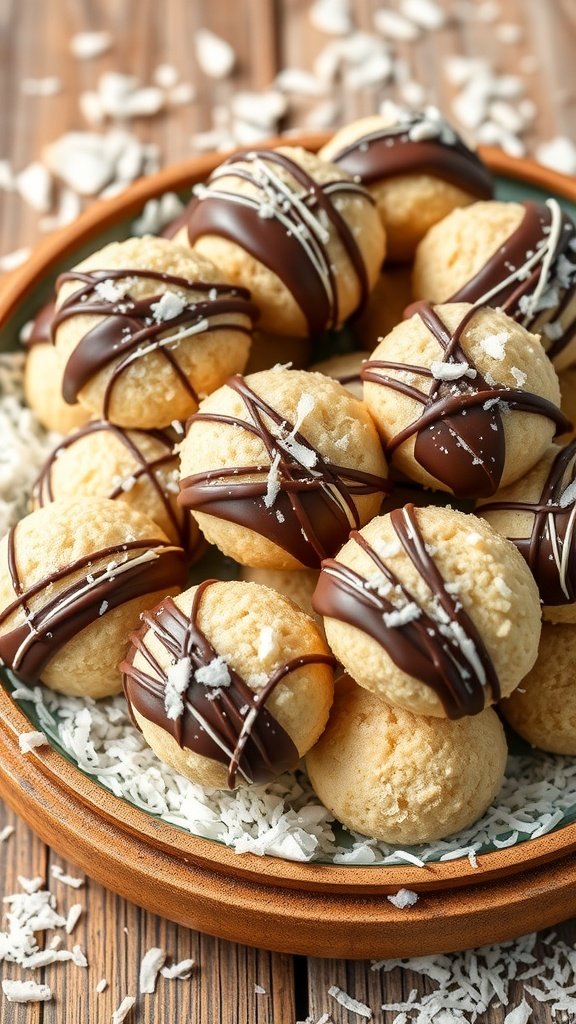 25 Delightful Easter Tea Party Cookies to Impress Your Guests A plate of delicious chocolate-dipped coconut macaroons, elegantly presented for an Easter tea party. Easter Tea Party Cookies