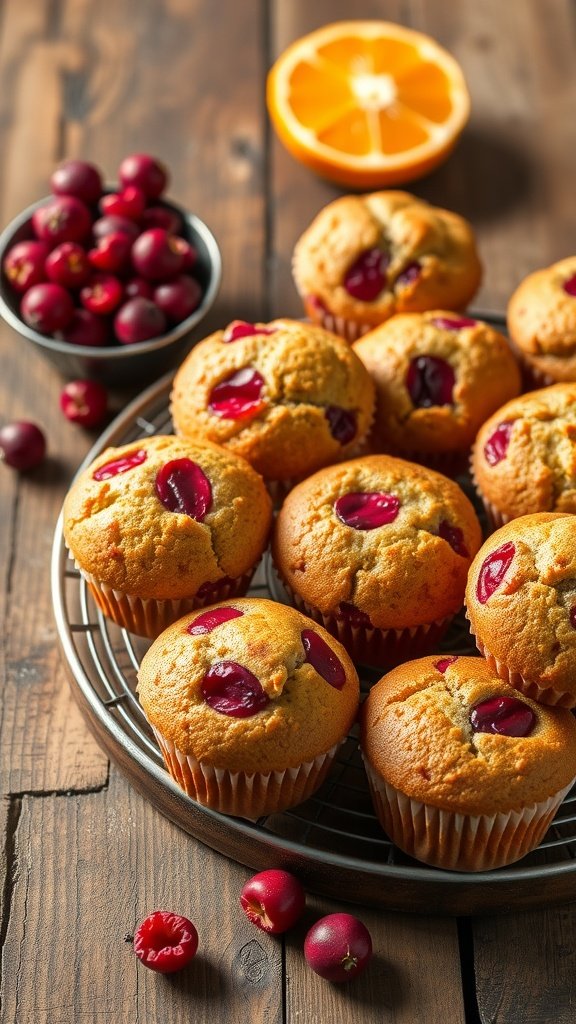 35 Irresistible Valentine’s Day Food Ideas to Celebrate Your Love Delicious cranberry orange muffins on a wire rack.