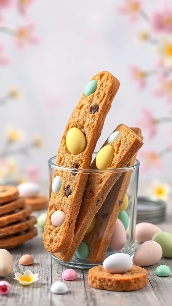 25 Delightful Easter Tea Party Cookies to Impress Your Guests Easter Egg Biscotti with colorful chocolate eggs. Easter Tea Party Cookies