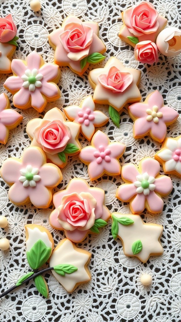 25 Delightful Easter Tea Party Cookies to Impress Your Guests Decorative floral butter cookies, perfect for an Easter tea party. Easter Tea Party Cookies