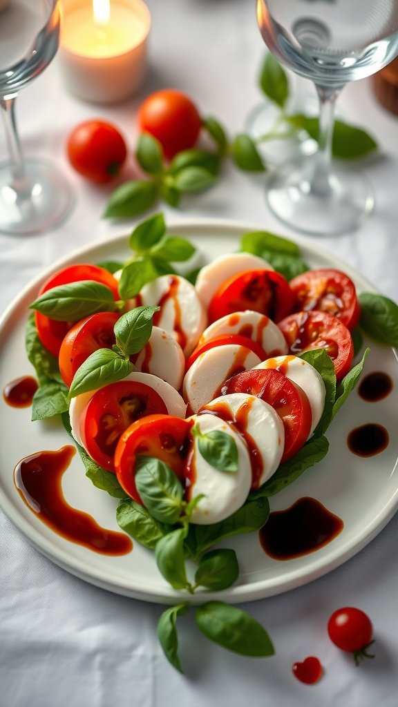 35 Irresistible Valentine’s Day Food Ideas to Celebrate Your Love Heart-shaped Caprese salad with tomatoes, mozzarella, and basil.