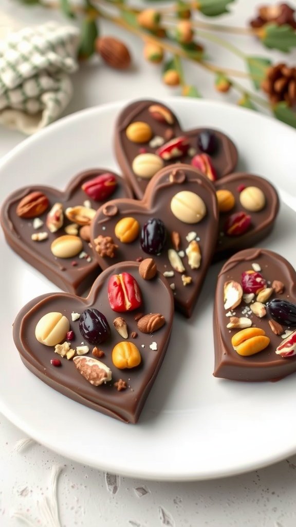 35 Irresistible Valentine’s Day Food Ideas to Celebrate Your Love Heart-shaped chocolate bark with nuts and dried fruits