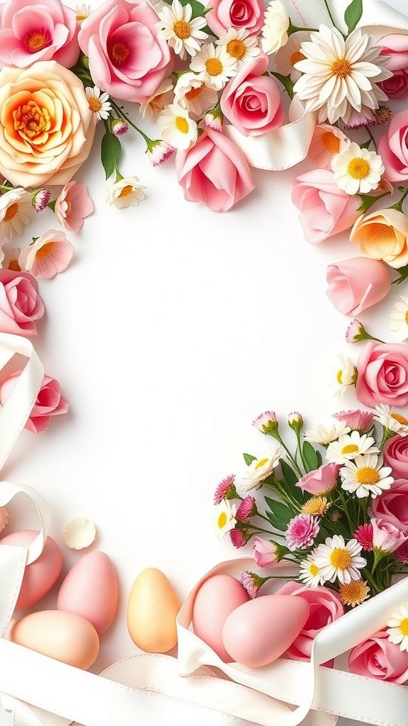 35 Charming Easter Tea Party Ideas for a Festive Celebration Colorful Easter-themed invitation design with flowers and eggs.