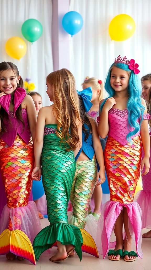 35 Magical Mermaid Party Ideas for an Under-the-Sea Celebration Children in colorful mermaid costumes at a party