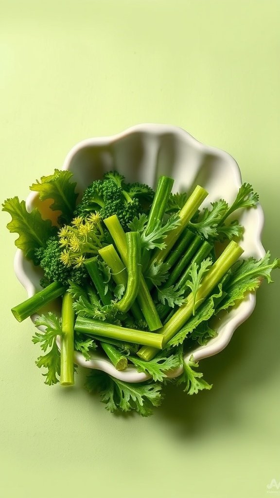 25 Creative Mermaid-Inspired Party Food Ideas A colorful platter of fresh green vegetables arranged for a mermaid-themed party.