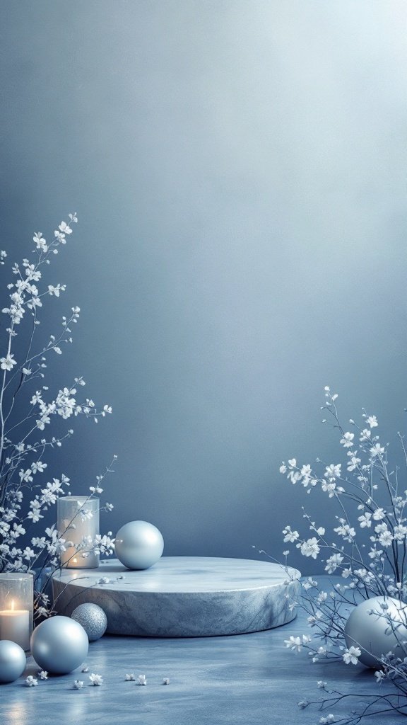 25 Beautiful Spring Wedding Color Palettes to Inspire Your Big Day A serene blue and grey wedding setting with flowers and candles