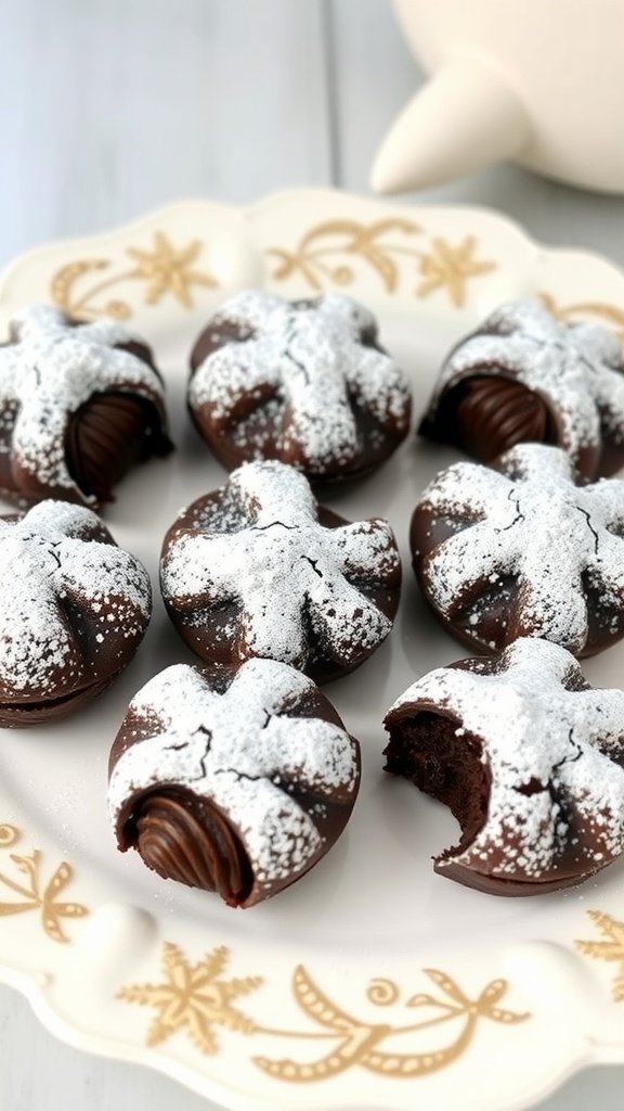 25 Creative Mermaid-Inspired Party Food Ideas Delicious shell-shaped brownie bites dusted with powdered sugar. Mermaid party food