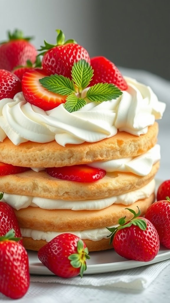 25 Irresistible Valentine’s Day Cake Ideas to Sweeten Your Celebration Strawberry Shortcake with fresh strawberries and whipped cream