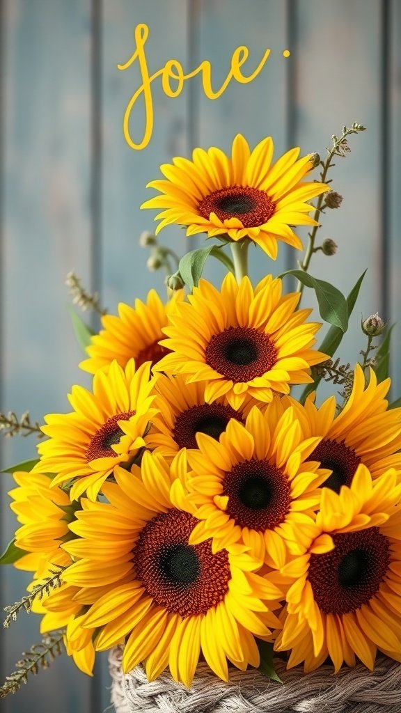 35 Enchanting Spring Wedding Flowers for Your Dream Celebration A vibrant bouquet of sunflowers showcasing their bright yellow petals and dark centers, symbolizing joy and warmth.