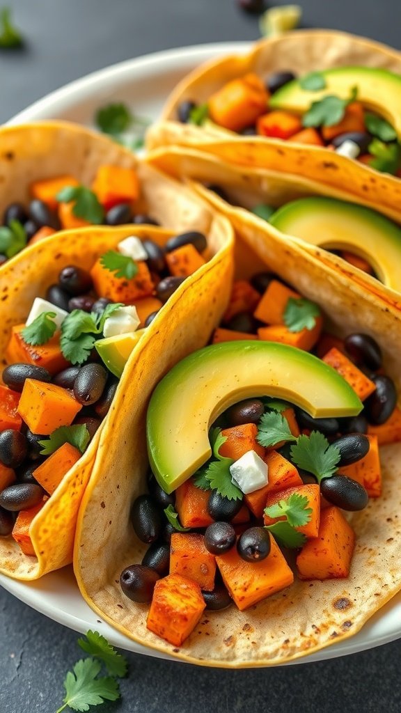 35 Irresistible Valentine’s Day Food Ideas to Celebrate Your Love Colorful sweet potato and black bean tacos topped with avocado and cilantro