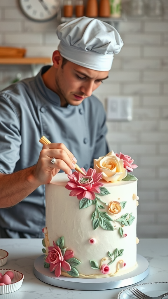 15 Exquisite Rococo Cake Recipes You Need to Try A Rococo-style cake decorated with intricate floral designs and vibrant colors.