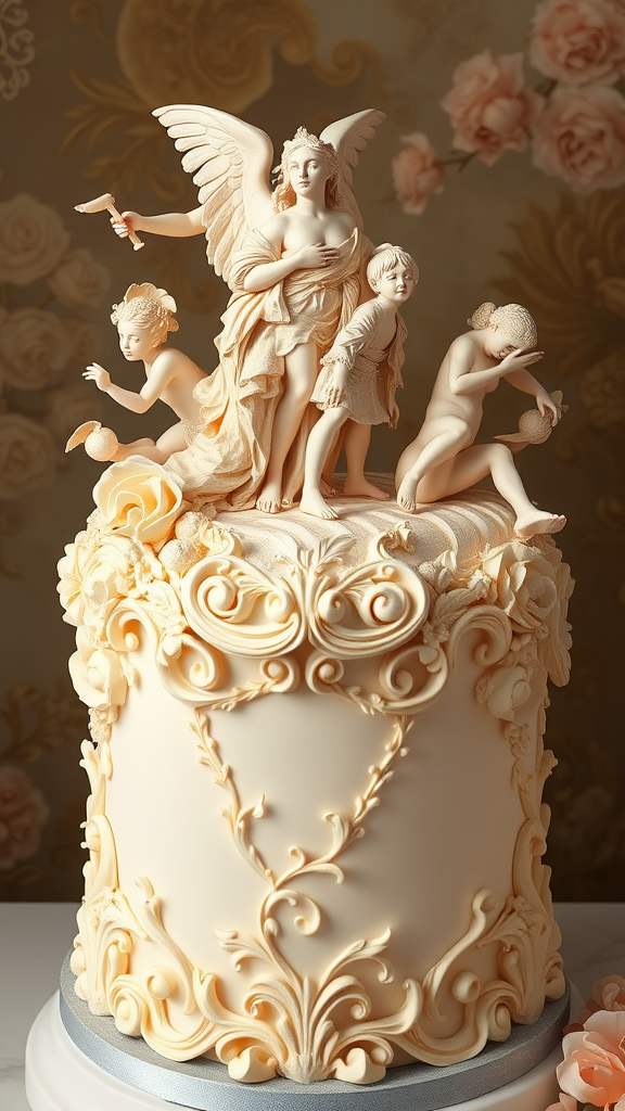 15 Exquisite Rococo Cake Recipes You Need to Try A beautifully decorated Rococo cake showcasing sugar art with intricate designs.