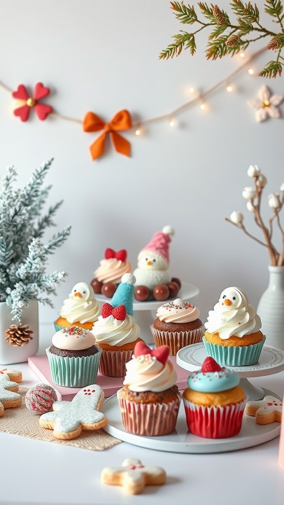 35 Stunning Grazing Table Ideas That Will Wow Your Guests (You Won't Believe #12!) A colorful display of themed cupcakes and cookies on a grazing table, featuring festive decorations.
