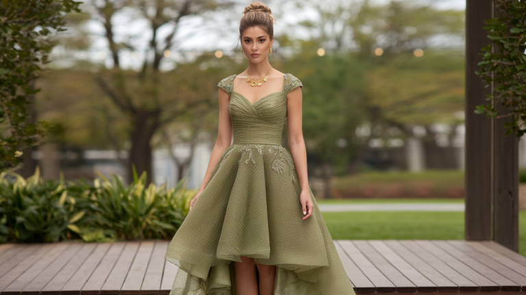 35 Stunning Olive Green Dress Outfits for Weddings olive green dress outfit wedding
