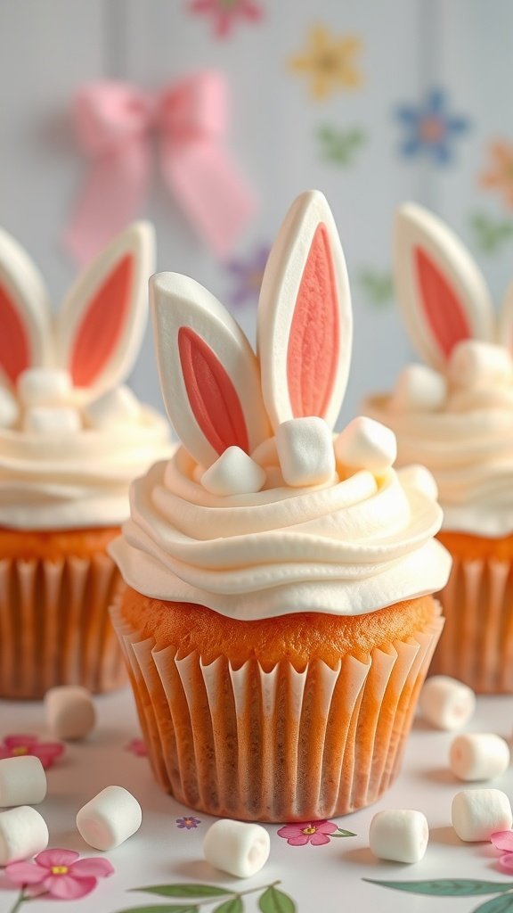 25 Creative and Colorful Easter Cupcakes to Try This Spring Bunny Tail Cupcakes topped with frosting, marshmallows, and colorful decorations