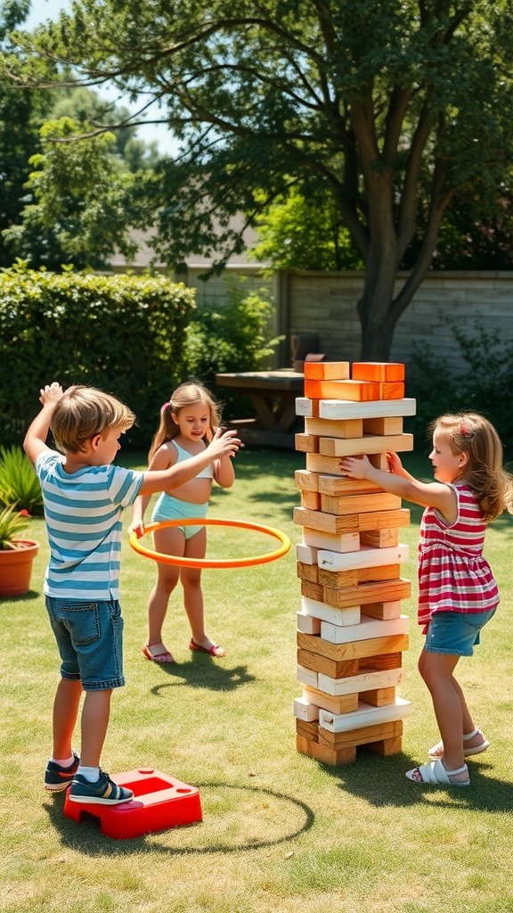 25 Fun Ideas for a 2nd Birthday Summer Party for Girls Children playing garden games at a birthday party