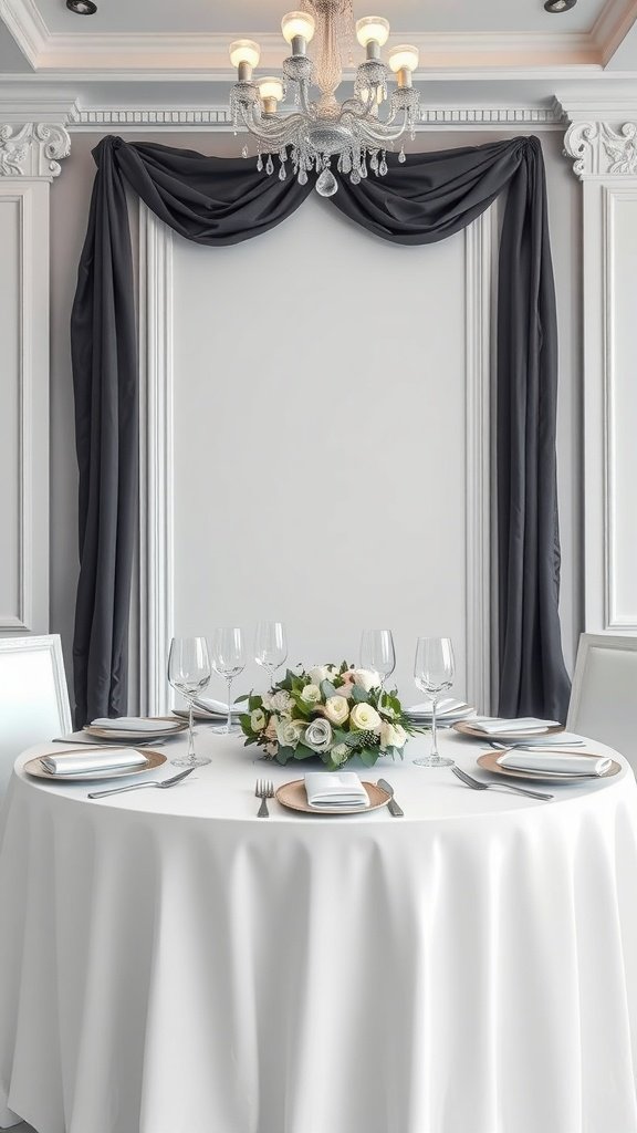 35 Stunning Romantic Wedding Table Settings for Your Special Day A beautifully set wedding table with a white tablecloth, floral centerpiece, glassware, and elegant decor.