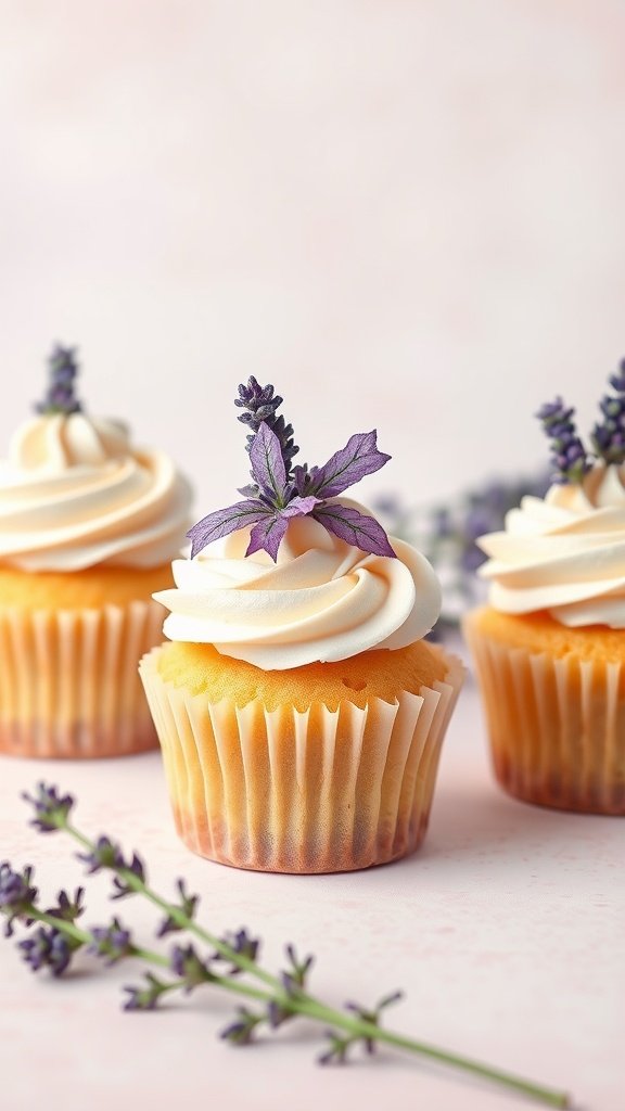 25 Creative and Colorful Easter Cupcakes to Try This Spring Honey lavender cupcakes with lavender garnish