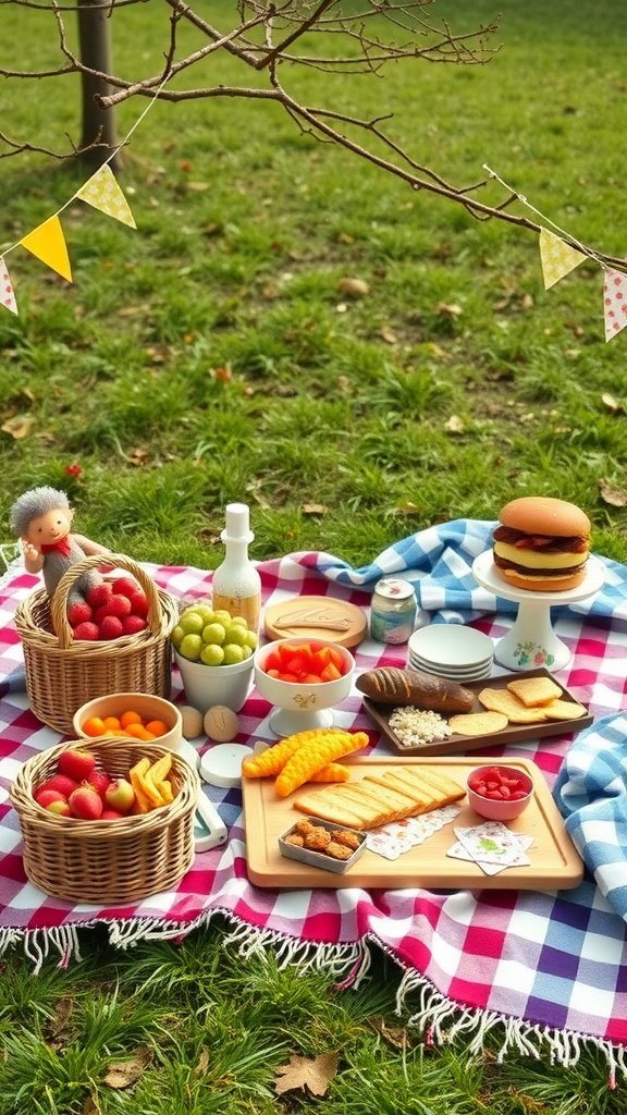 35 Creative Ideas for an Unforgettable 2nd Birthday Party Outdoor picnic setup for a 2nd birthday party with food and decorations
