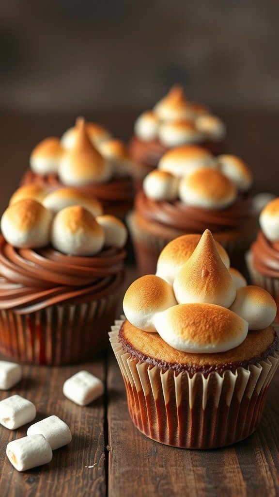 25 Creative and Colorful Easter Cupcakes to Try This Spring S'mores inspired Easter cupcakes topped with toasted marshmallows and chocolate frosting.
