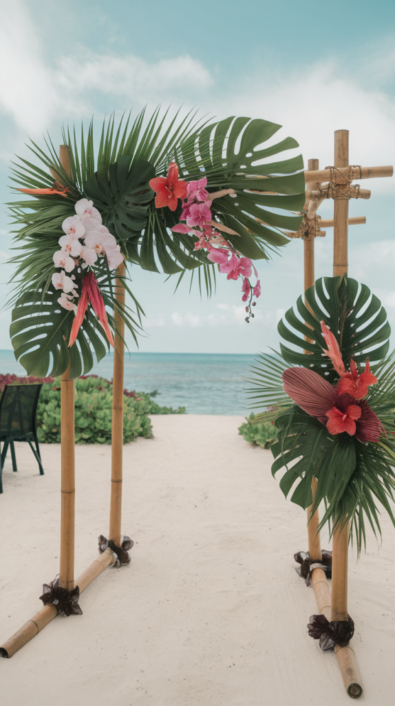 27 Tropical Wedding Ideas That'll Make You Feel Like You're in Paradise (Wait Until You See #8!) tropical wedding arch