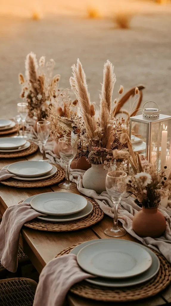 25 Gorgeous Boho Wedding Decorations That Will Make Your Wedding Unforgettable! boho wedding table decorations