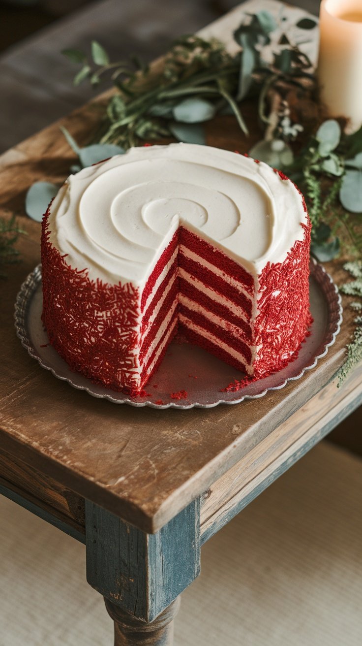 15 Stunning Birthday Cakes for Women A red velvet layer cake with cream cheese frosting, cut to reveal its layers. birthday cakes for women