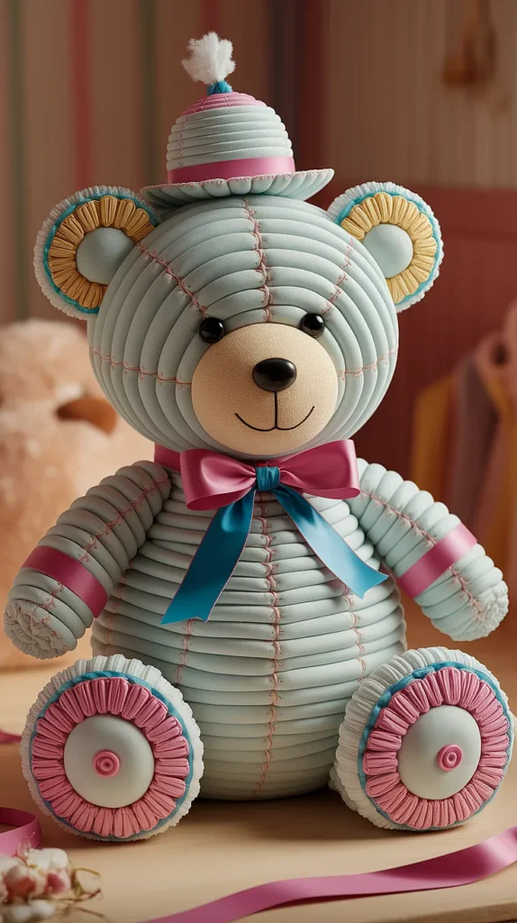 How to craft an unique diaper cake? Teddy Bear Diaper Cake