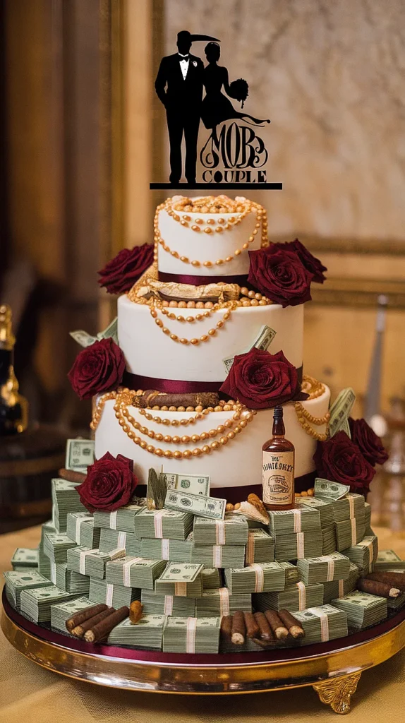 10 Mafia Wedding Themes That Will Make You Feel Like You're in a Movie! mafia wedding cake