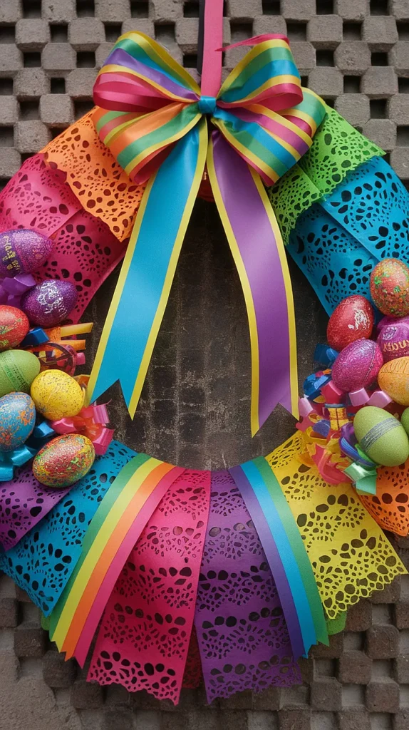 19 Colorful Easter Wreaths to Add Joy to Your Holiday Decor (Get Inspired by #7!) Mexican Fiesta-Style Wreath