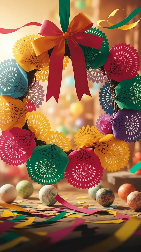 19 Colorful Easter Wreaths to Add Joy to Your Holiday Decor (Get Inspired by #7!) Mexican Fiesta-Style Wreath