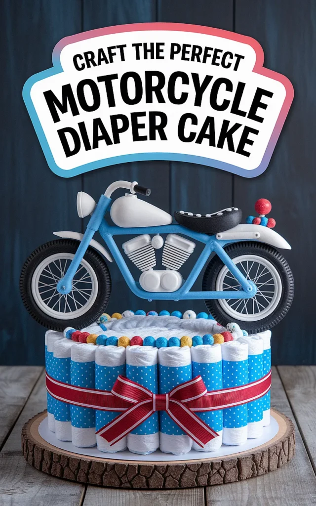 How to craft an unique diaper cake? motorcycle diaper cake