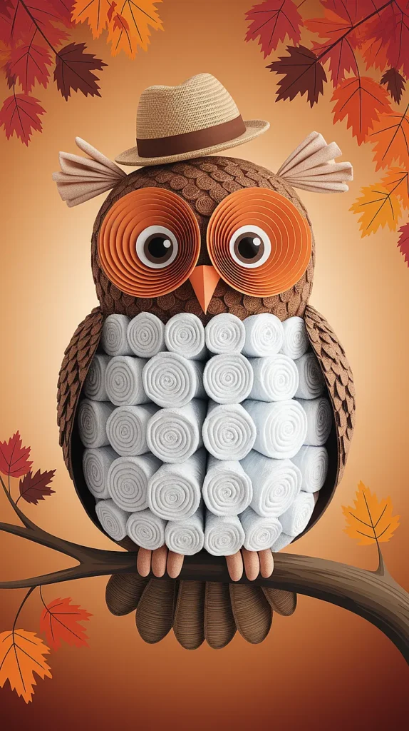 How to craft an unique diaper cake? Owl Diaper Cake