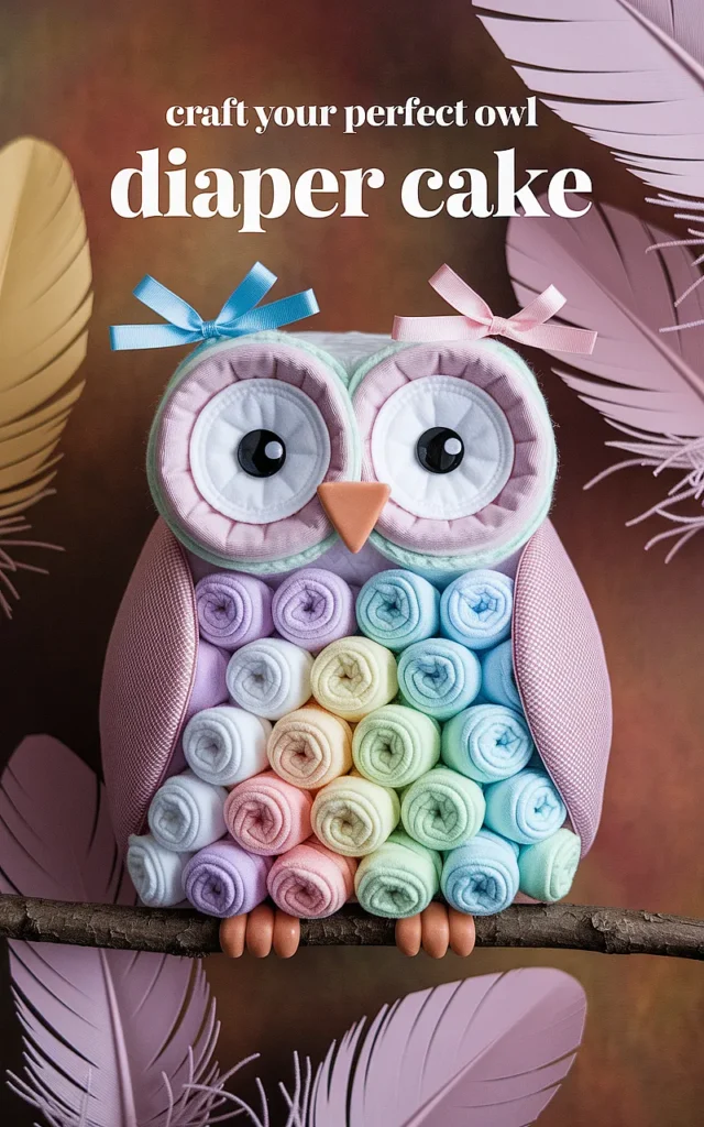 How to craft an unique diaper cake? Owl Diaper Cake